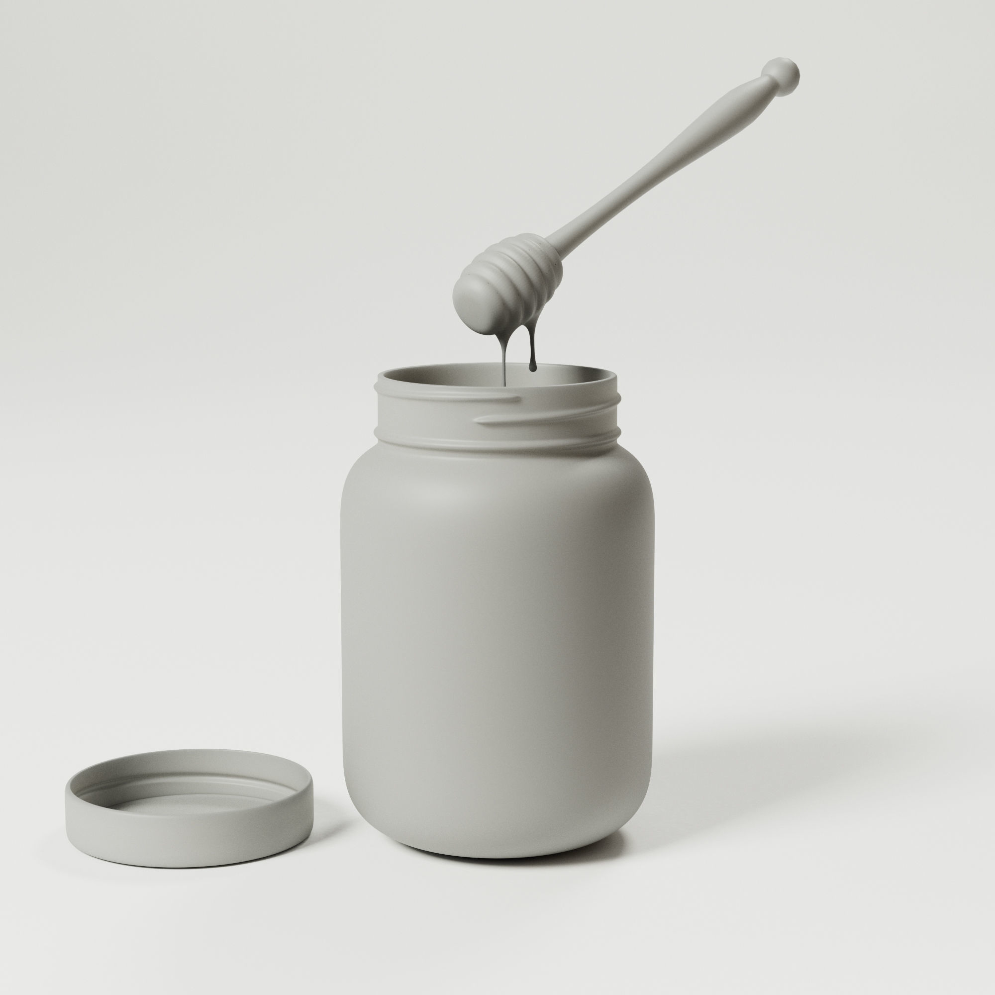 Honey jar 3D model_2