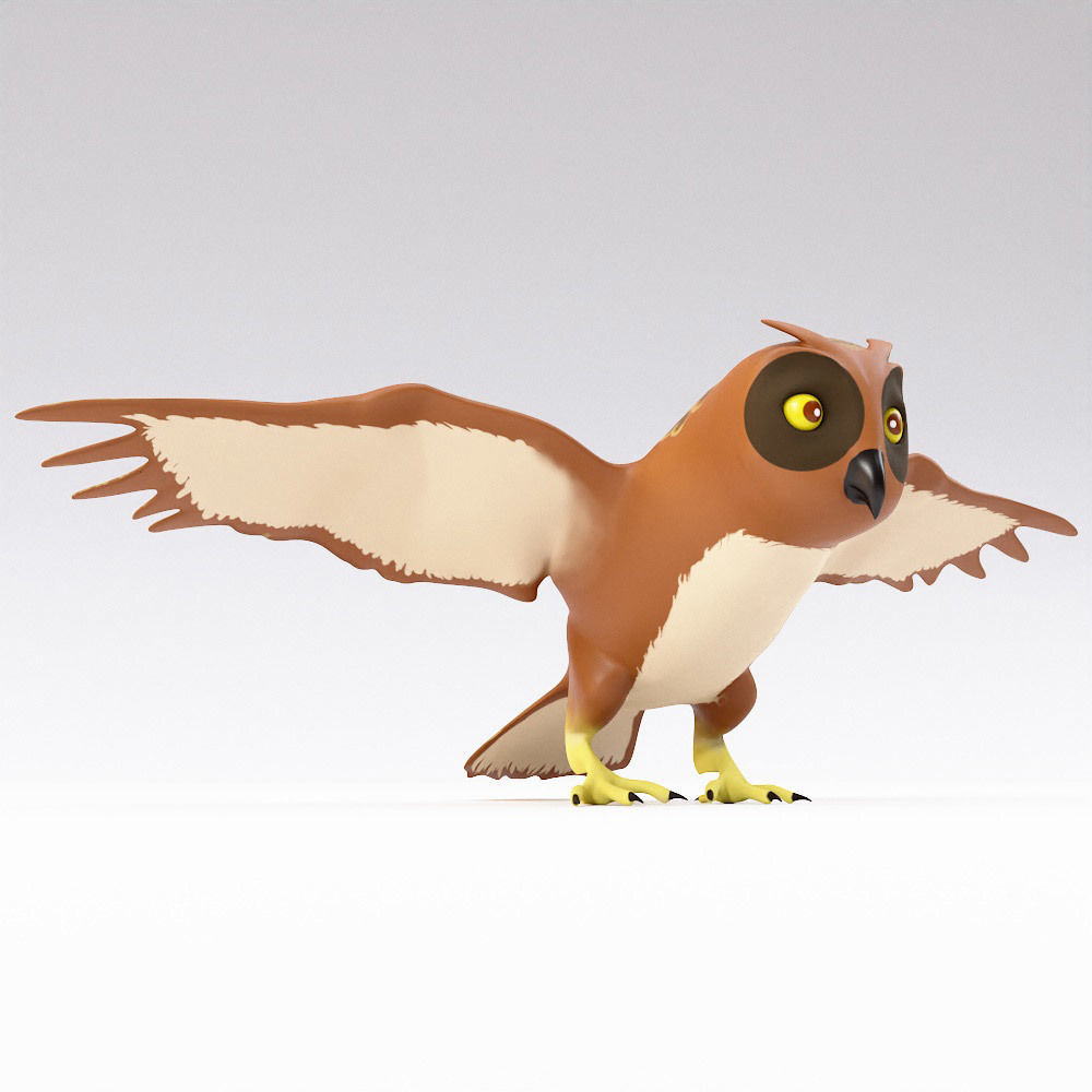 Owl bird 3d model Low-poly 3D model_3
