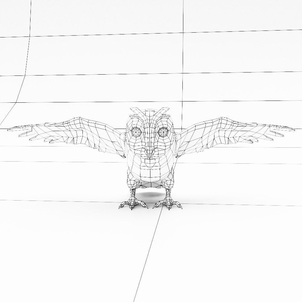 Owl bird 3d model Low-poly 3D model_5