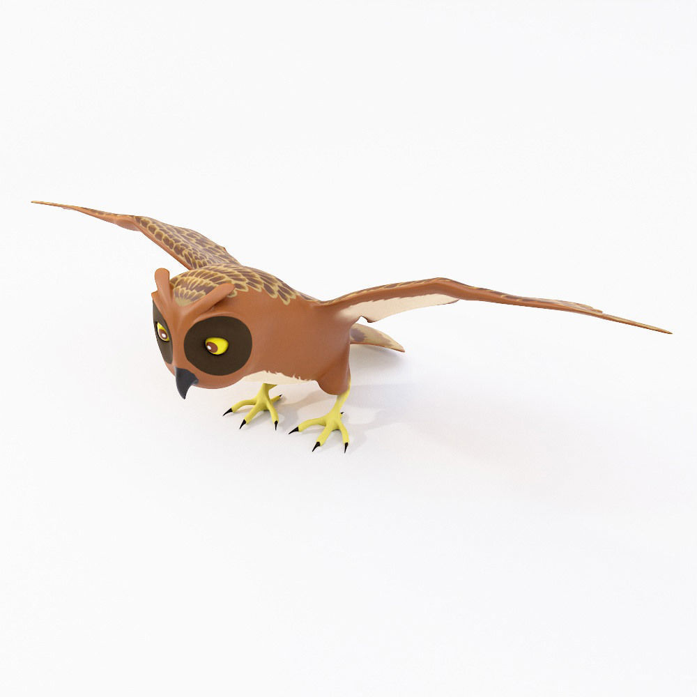 Owl bird 3d model Low-poly 3D model_1