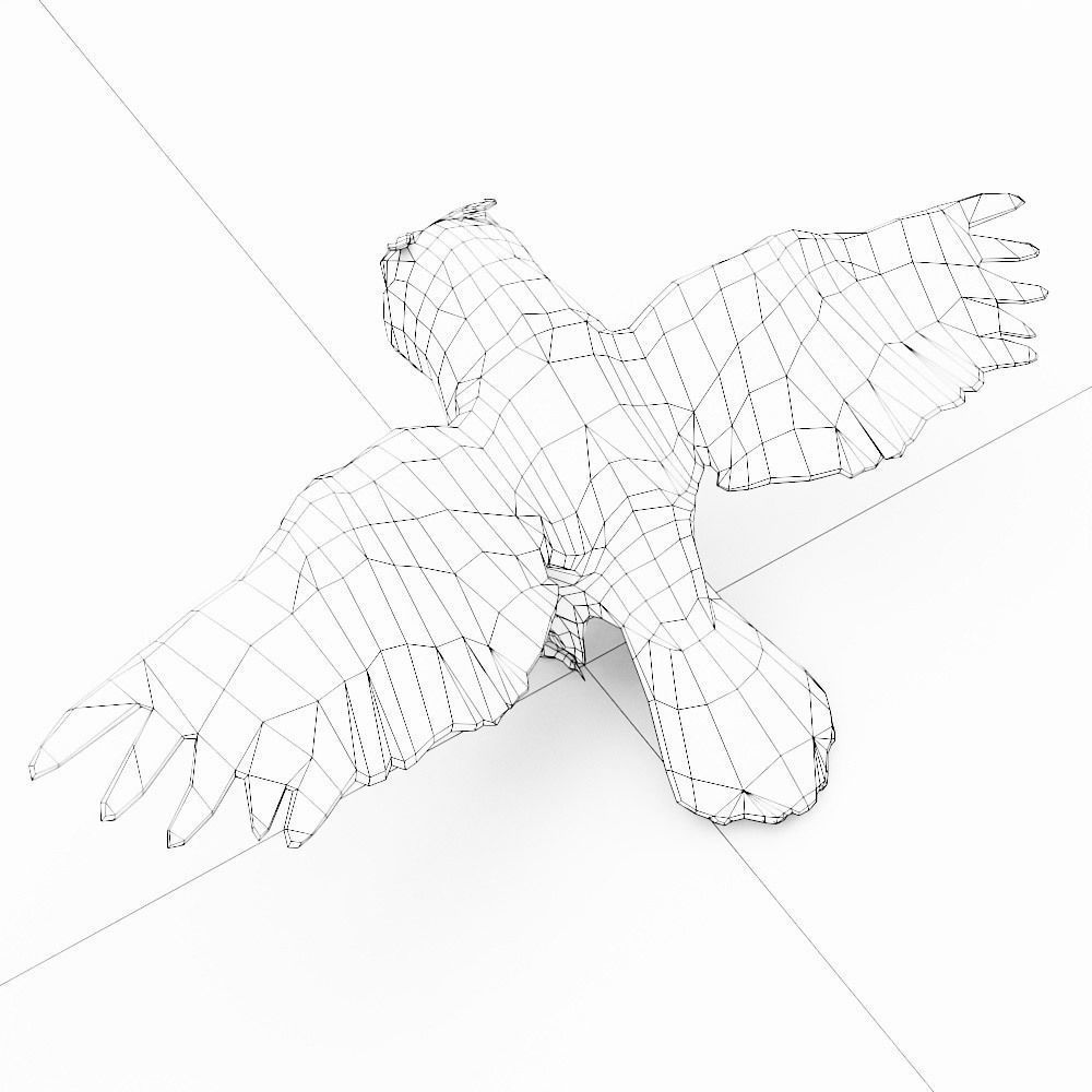 Owl bird 3d model Low-poly 3D model_7