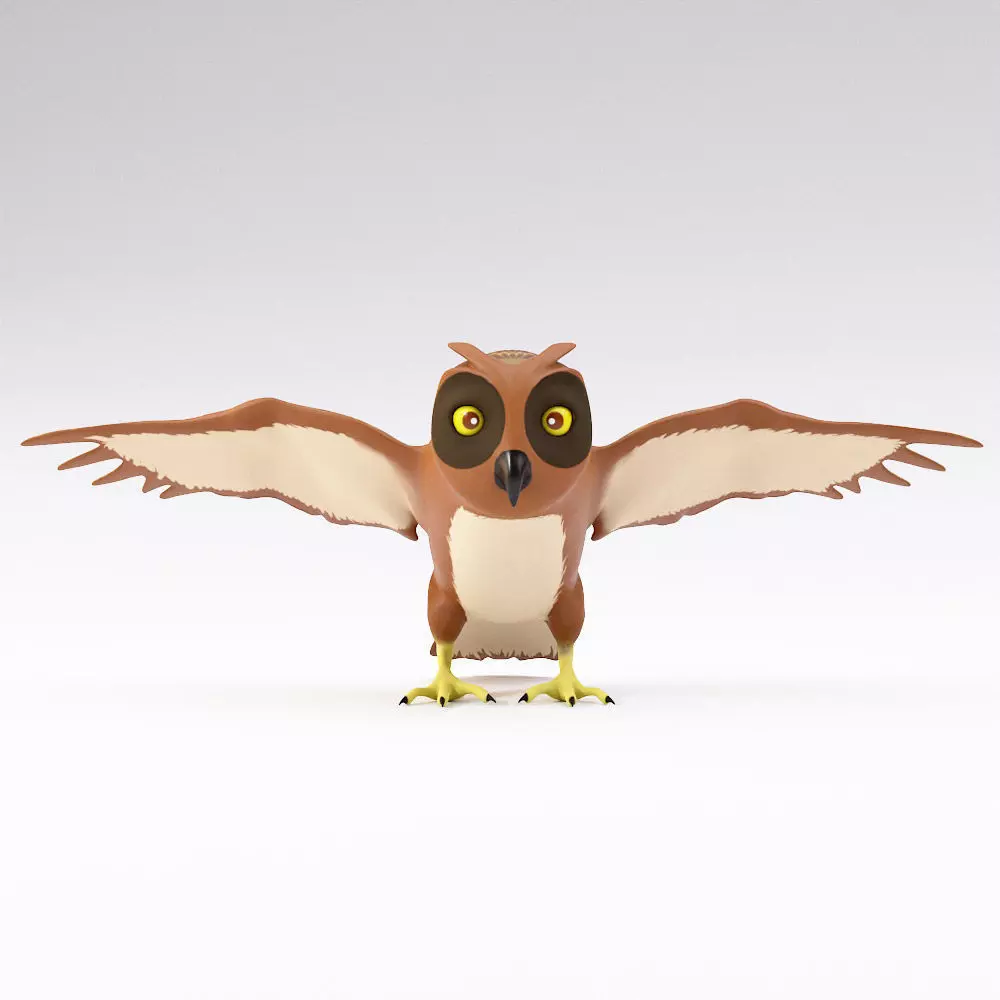 Owl bird 3d model Low-poly 3D model_0