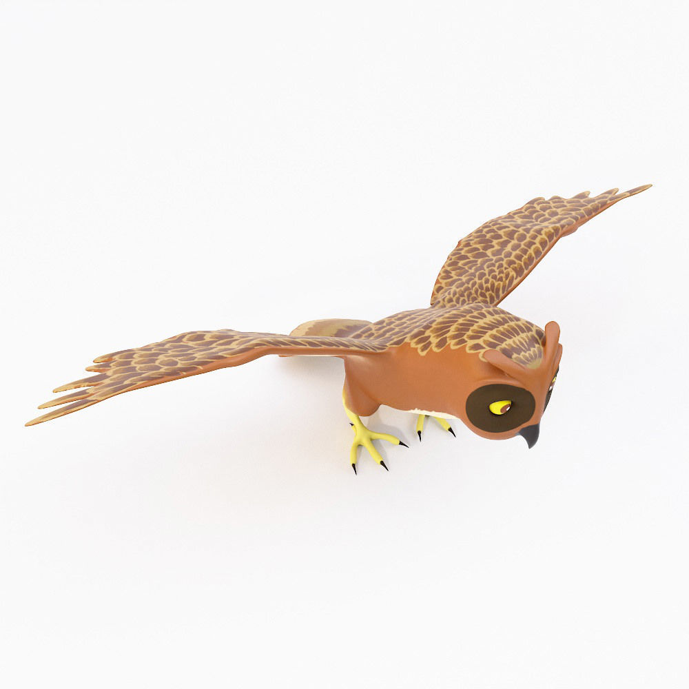 Owl bird 3d model Low-poly 3D model_2