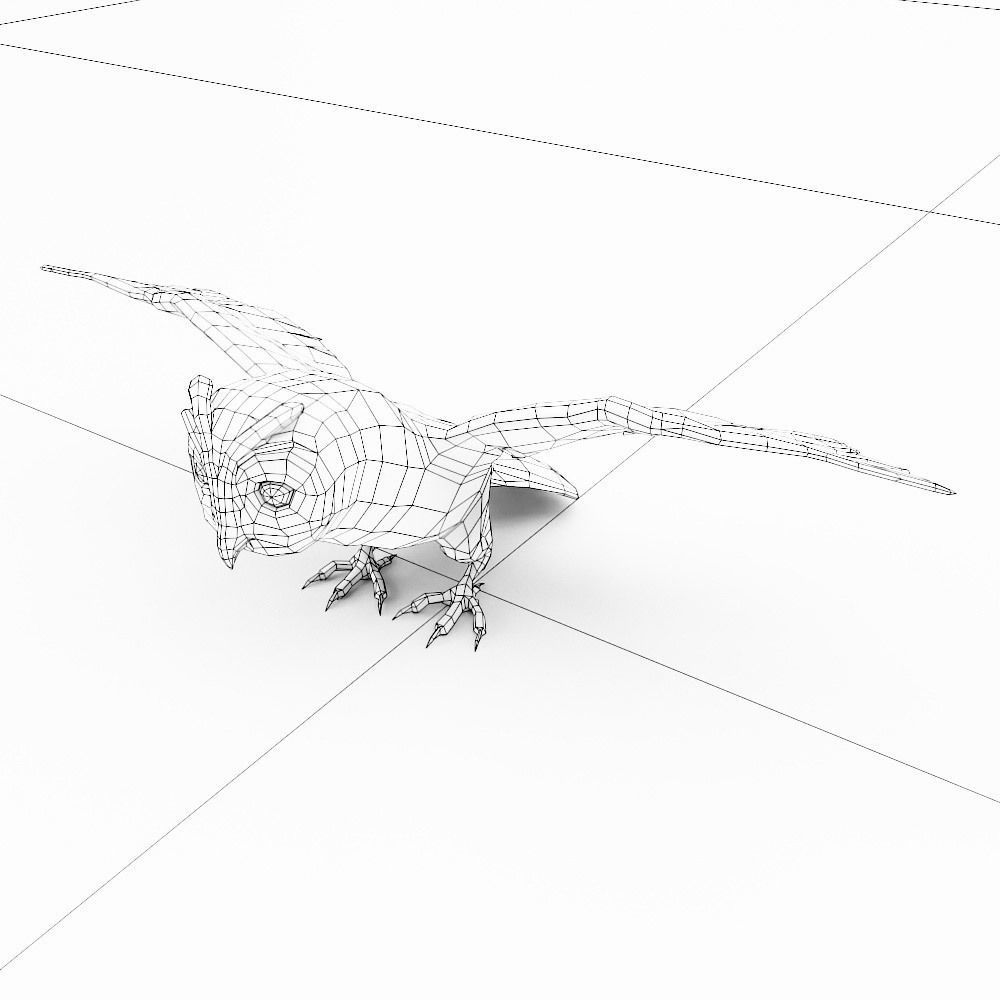 Owl bird 3d model Low-poly 3D model_6