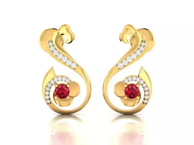 Women Earrings 3dm STL FBX OBJ Render Details