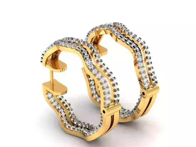 Women Earrings 3dm STL FBX OBJ Render Details