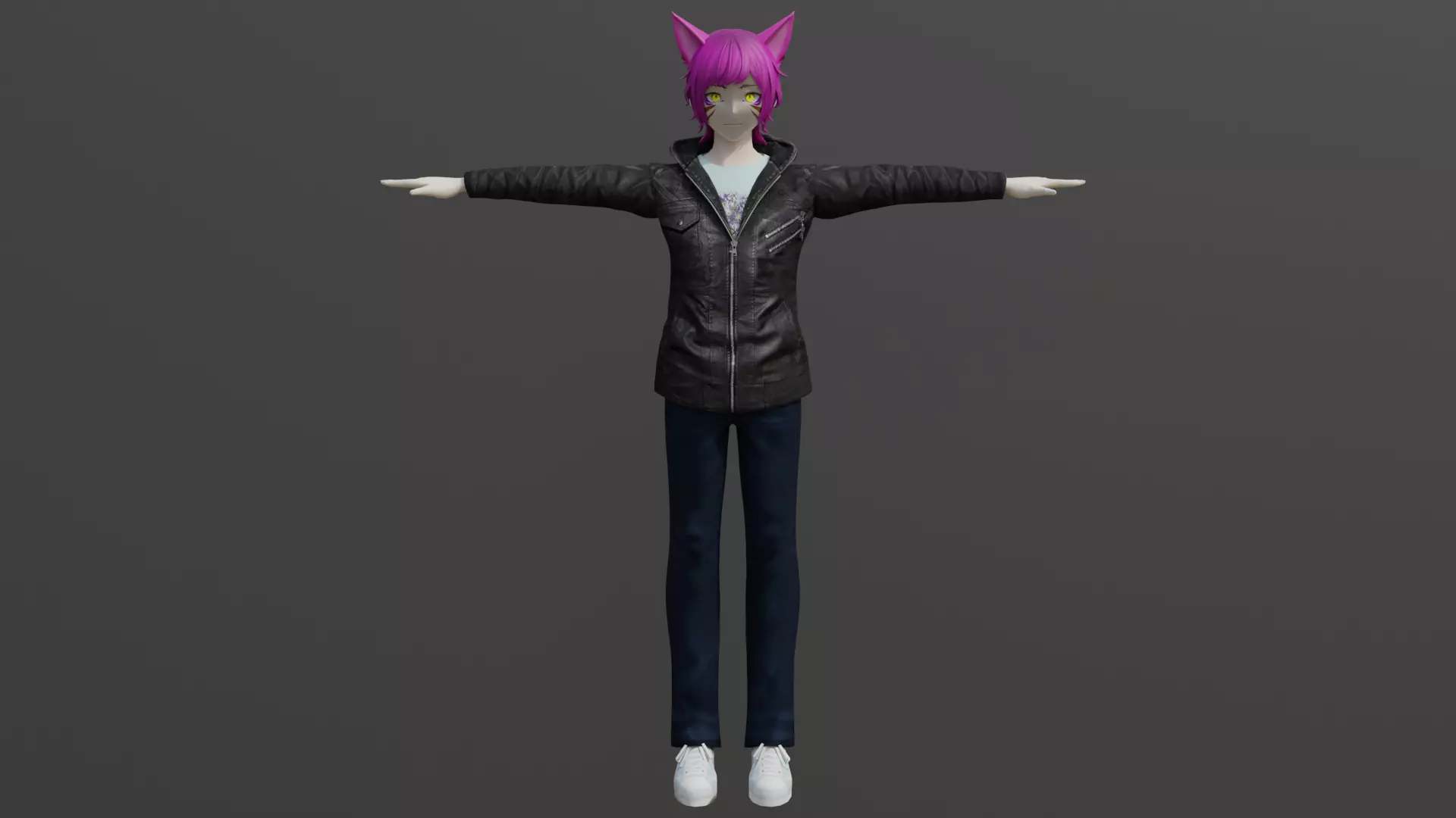 Anime fox boy 3d model Low-poly 3D model_0