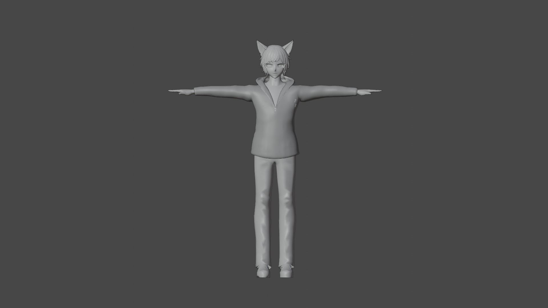 Anime fox boy 3d model Low-poly 3D model_3