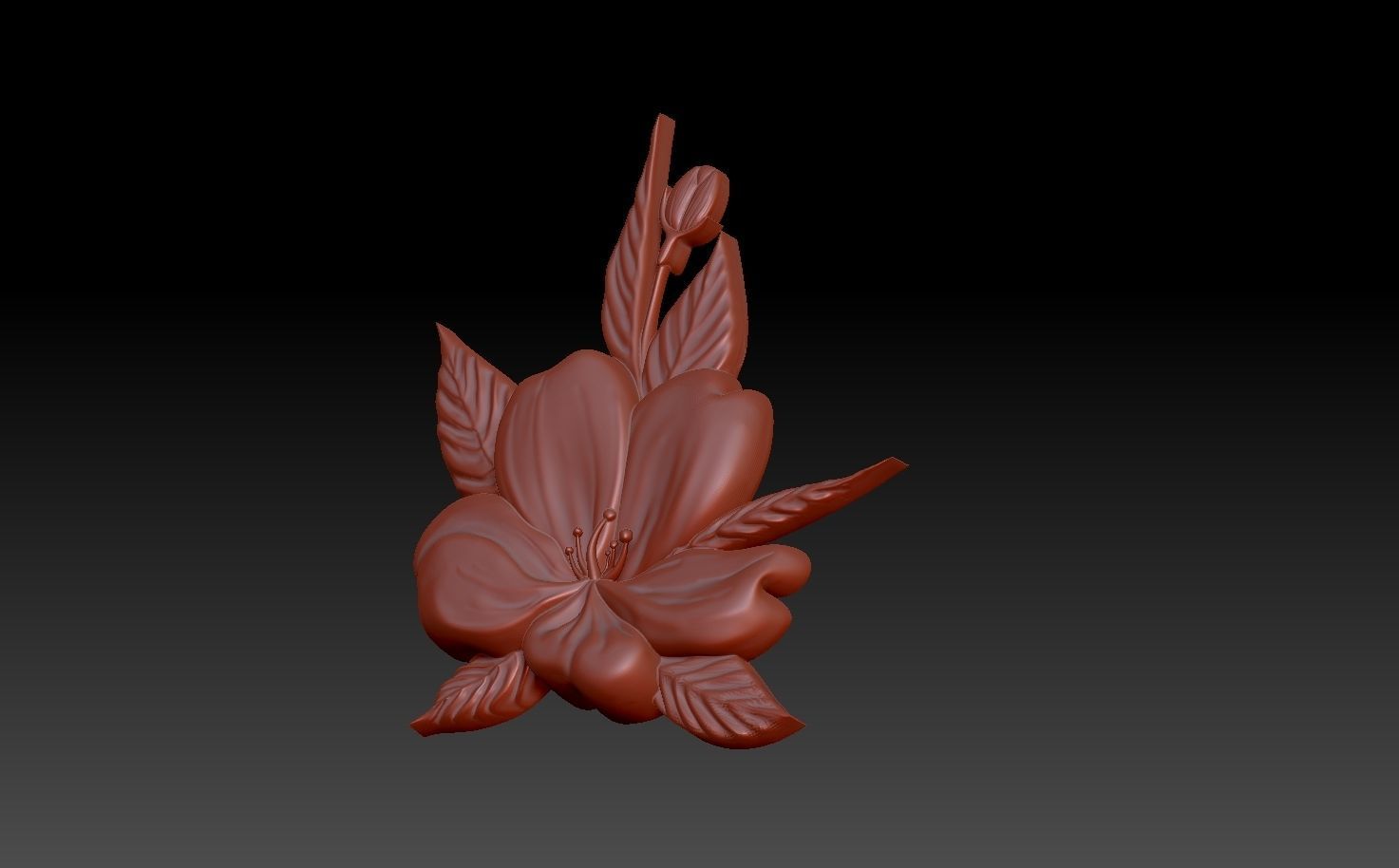 Flowers hibiscus flower 3D print model_1