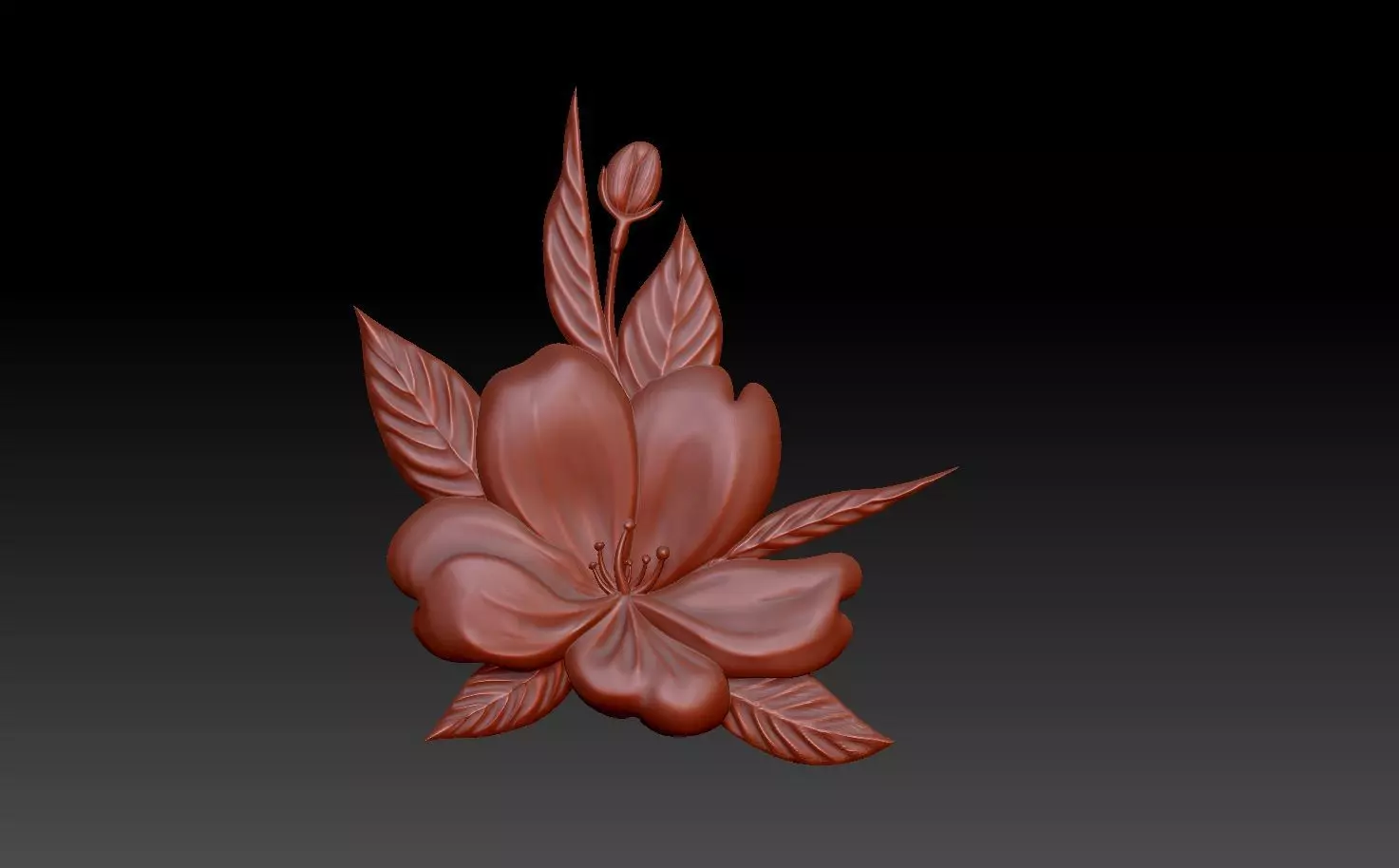 Flowers hibiscus flower 3D print model_0