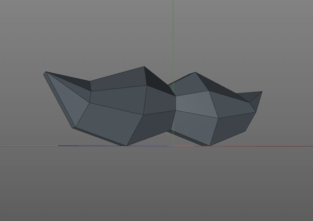 Low poly moustache pair of rocks 3D print model_7