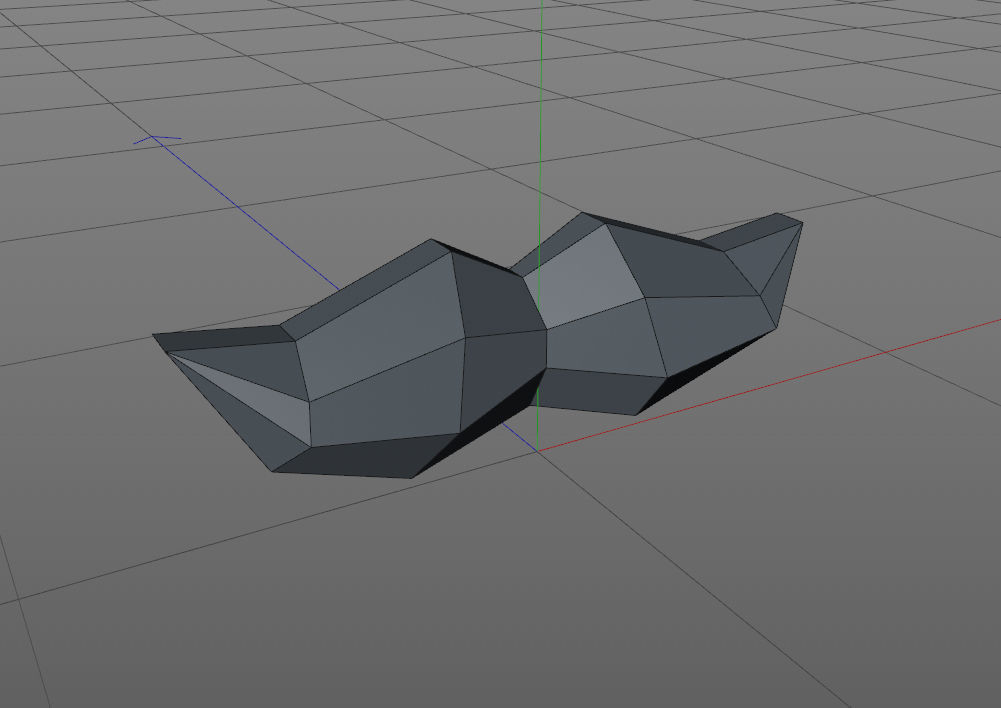 Low poly moustache pair of rocks 3D print model_1