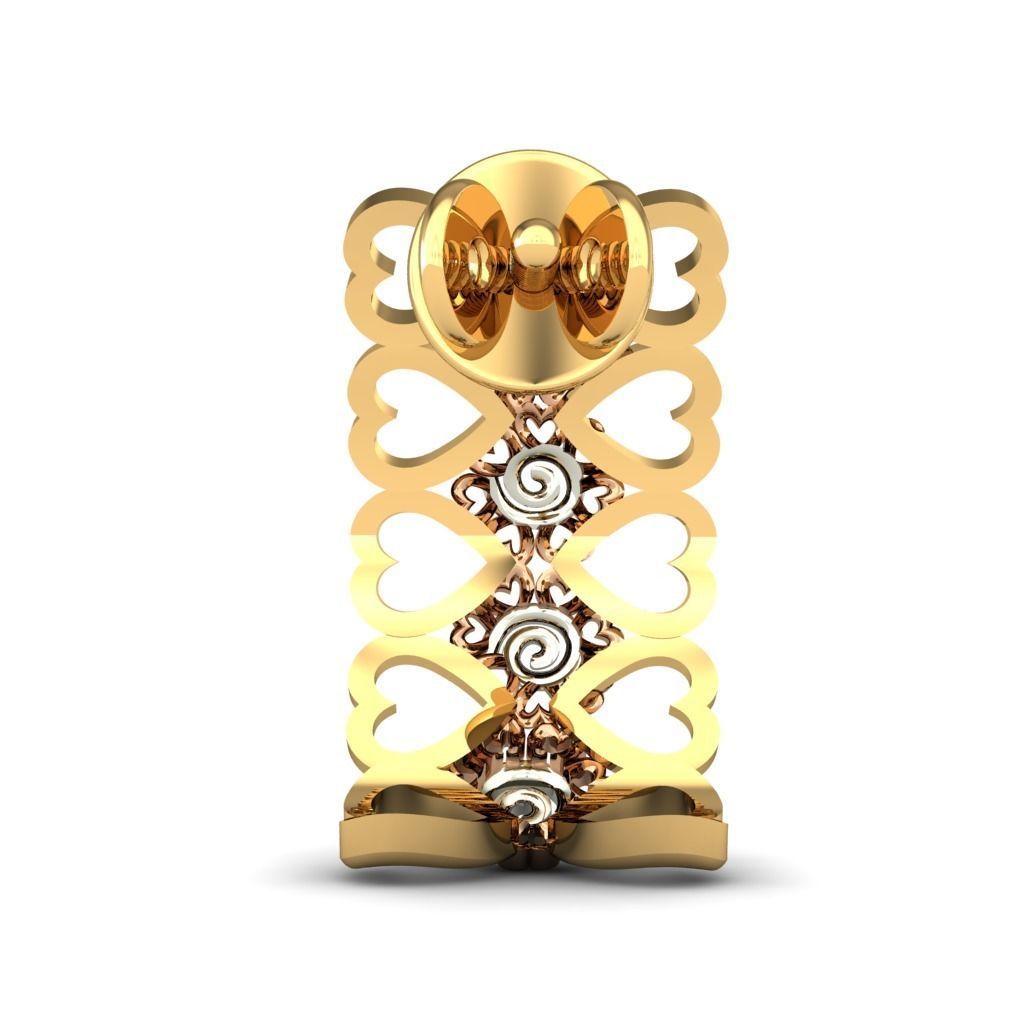 Heart Women Earrings 3dm STL FBX OBJ Render Details 3D print model_9