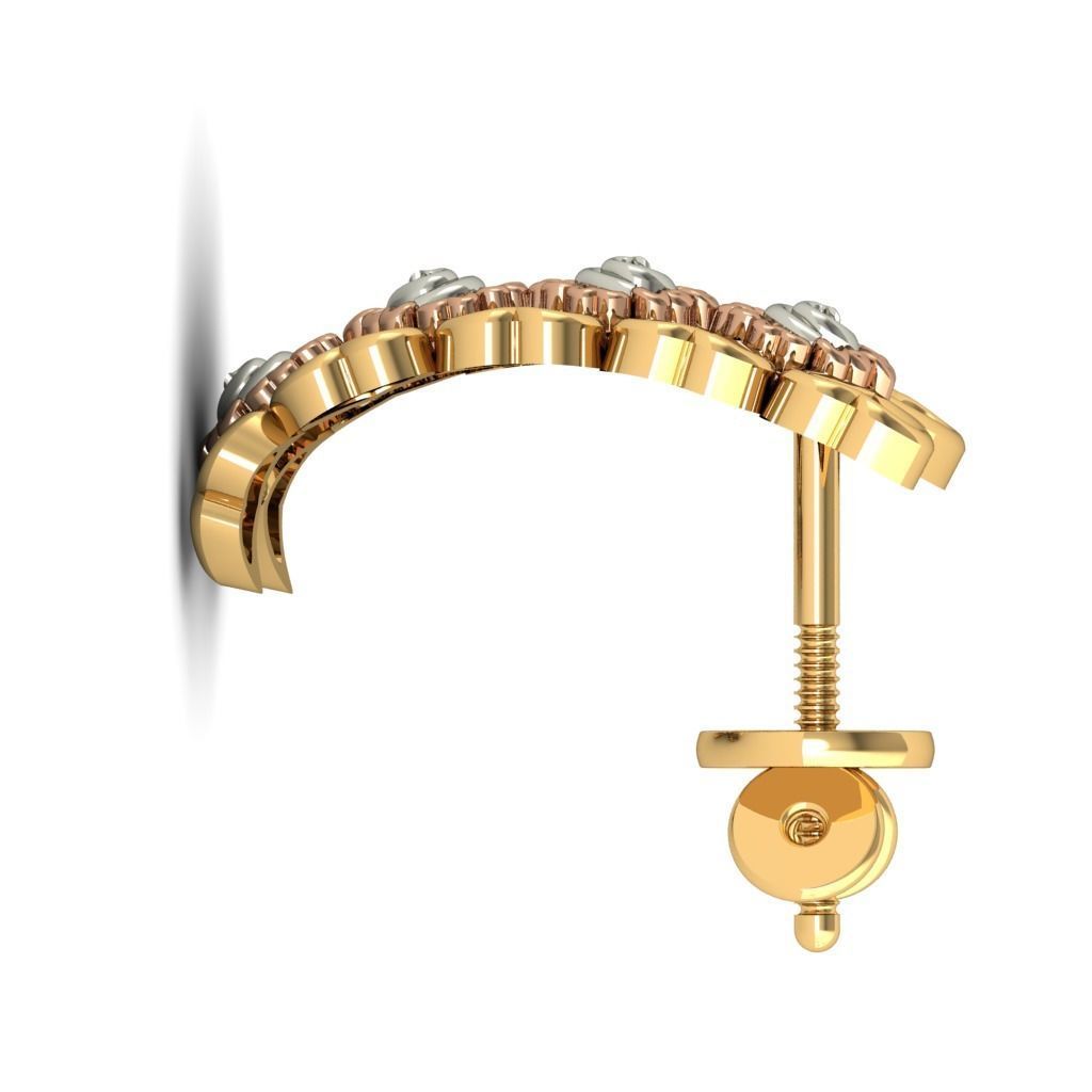 Heart Women Earrings 3dm STL FBX OBJ Render Details 3D print model_3