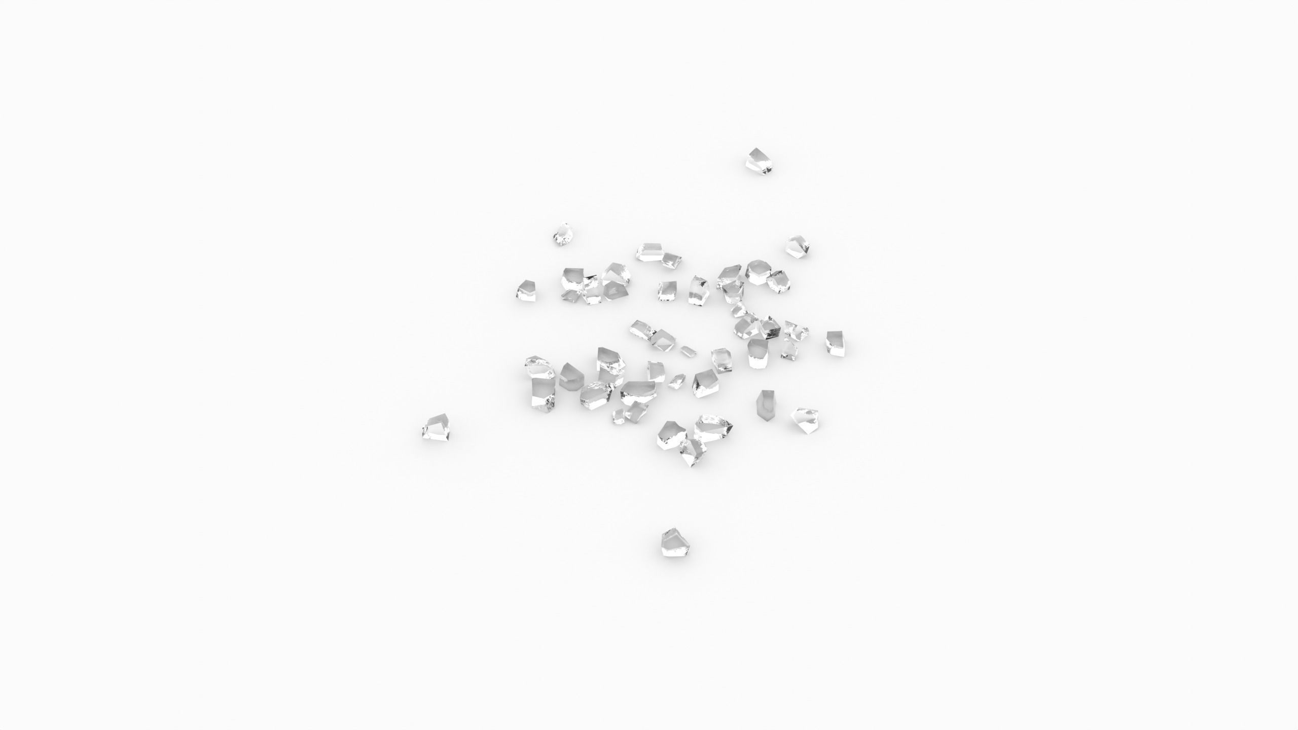 Broken Glass Debris - Small Low-poly 3D model_2