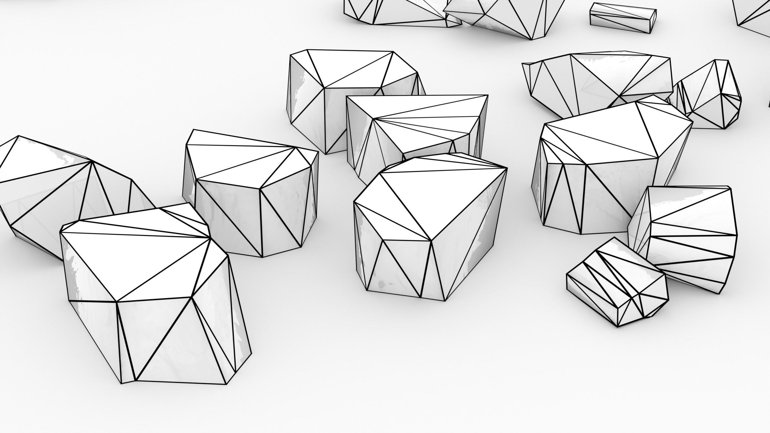 Broken Glass Debris - Small Low-poly 3D model_10