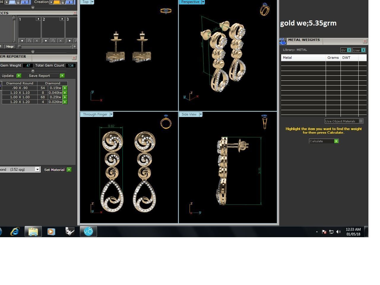 Women Earrings 3dm STL FBX OBJ Render Details 3D print model_7