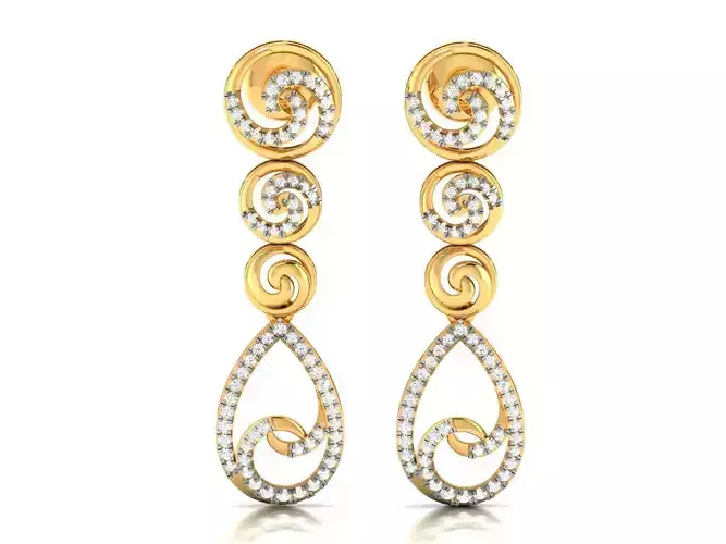Women Earrings 3dm STL FBX OBJ Render Details 3D print model