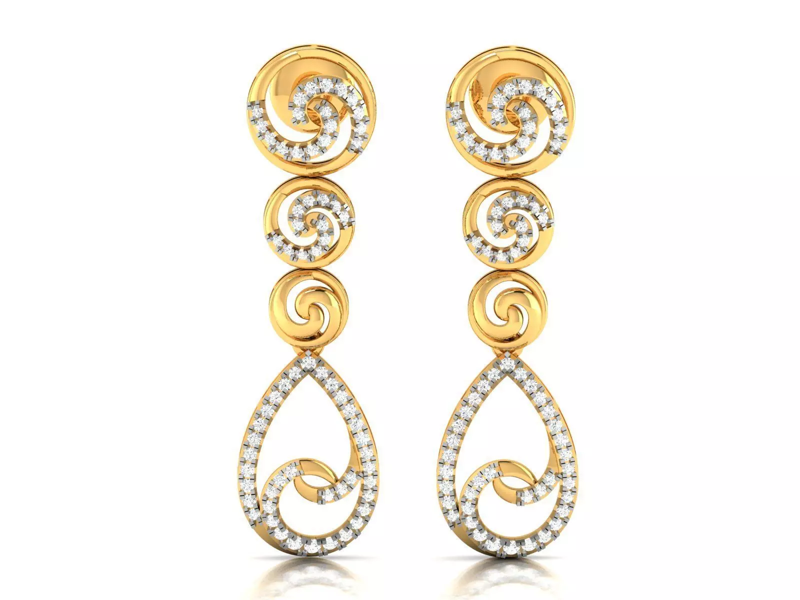 Women Earrings 3dm STL FBX OBJ Render Details 3D print model_0