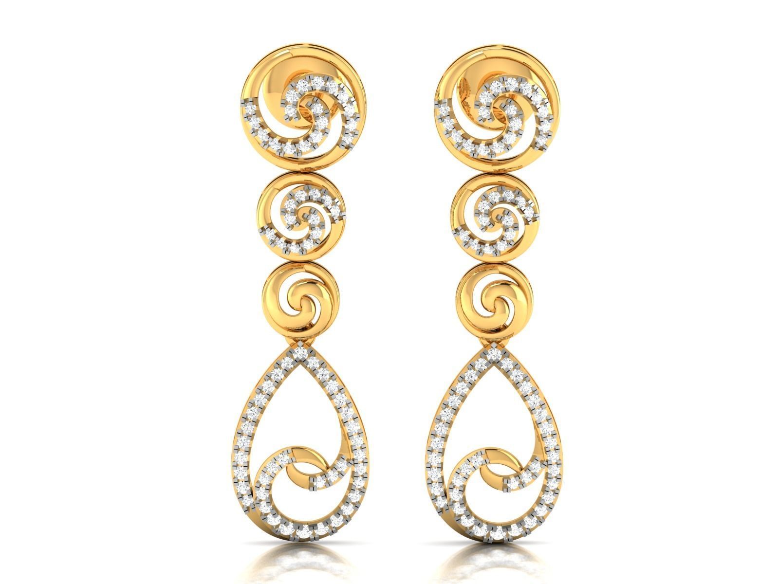 Women Earrings 3dm STL FBX OBJ Render Details 3D print model_3