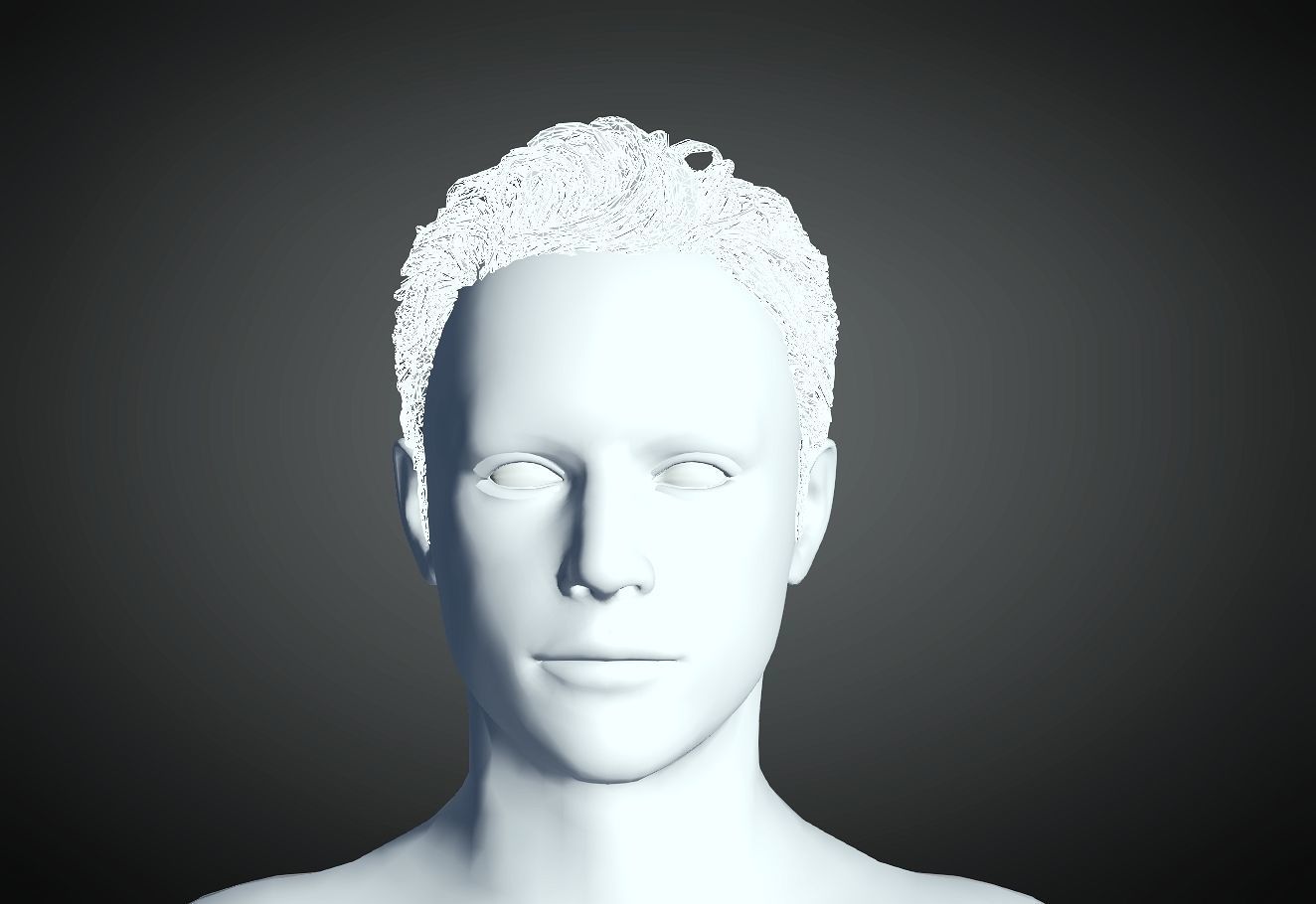 3D Hair style for Man 43 3D model 3D model 3D print model_4