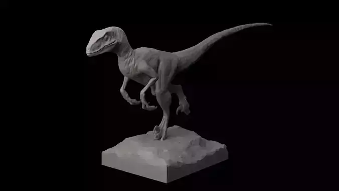 Walking Jurassic Park raptor Statue 3D print model