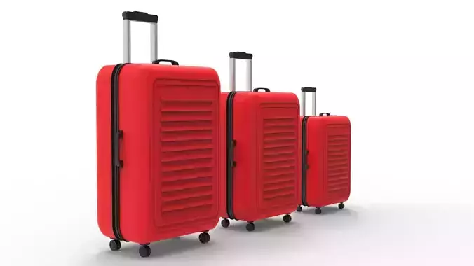 SUITCASE-RED three suitcases