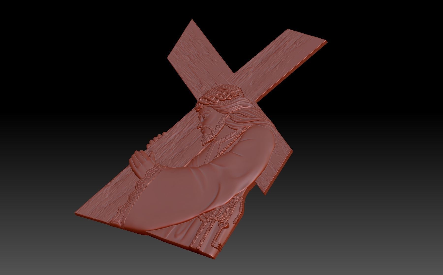 Carrying the cross 3D print model_5