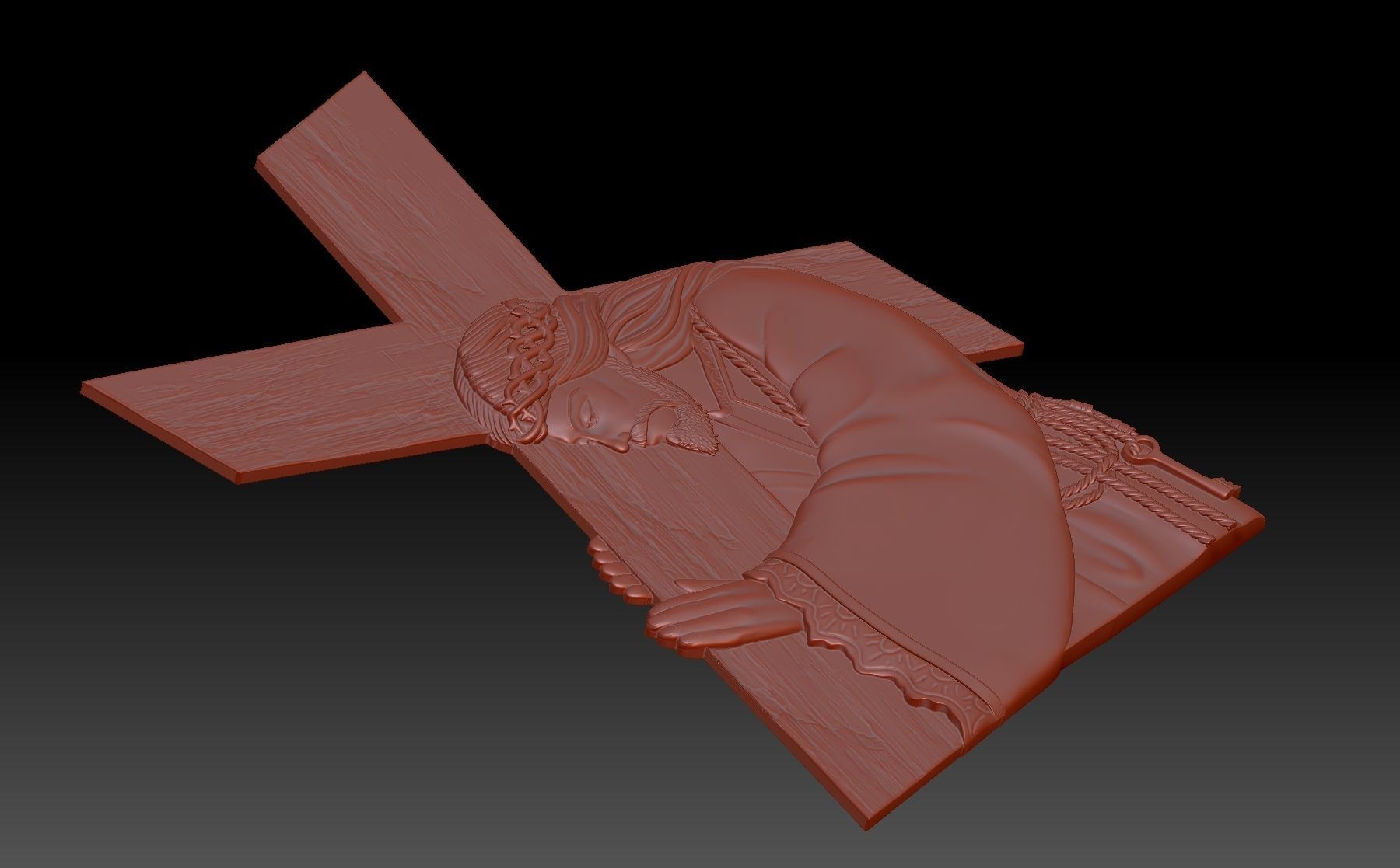 Carrying the cross 3D print model_4