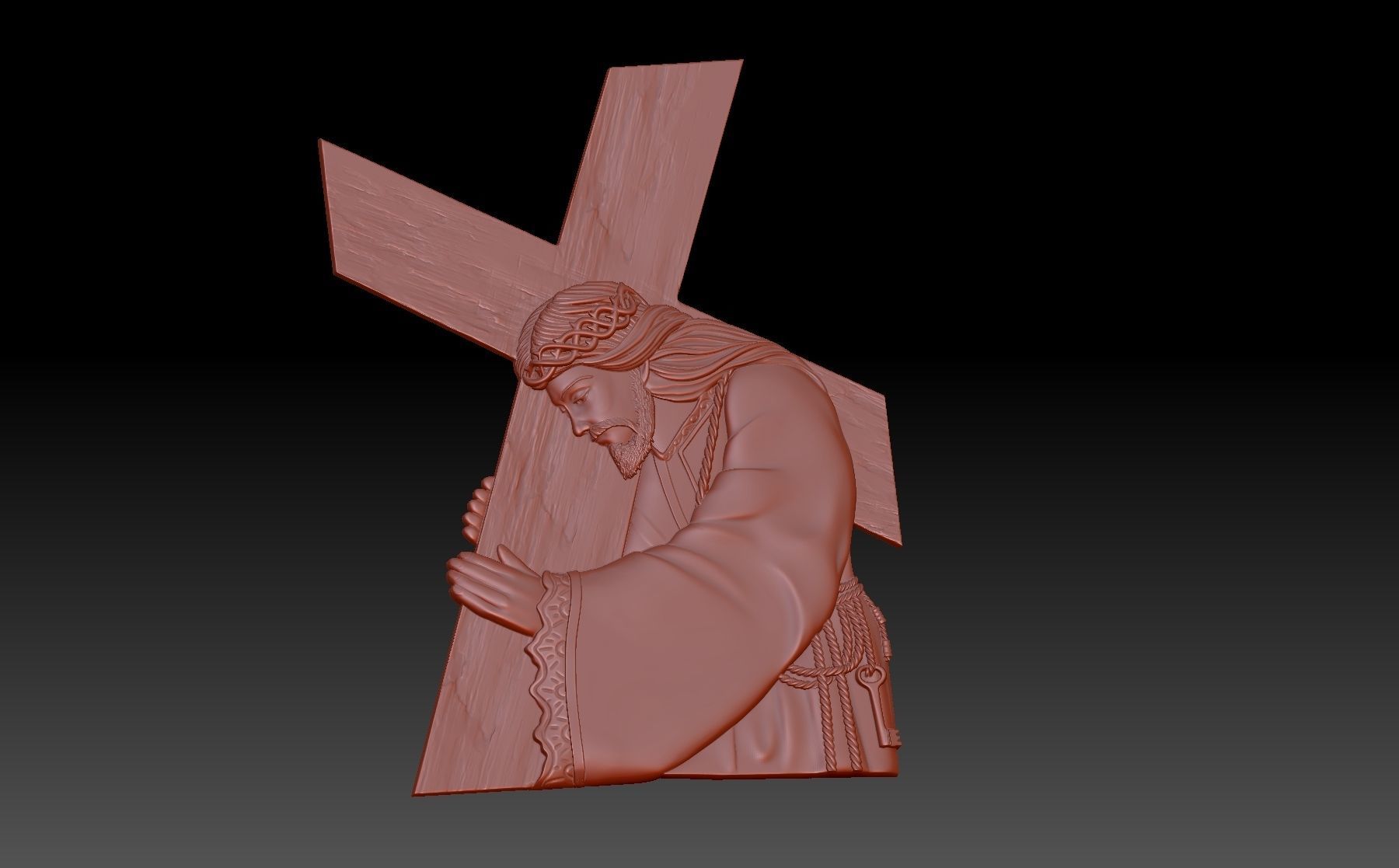 Carrying the cross 3D print model_10