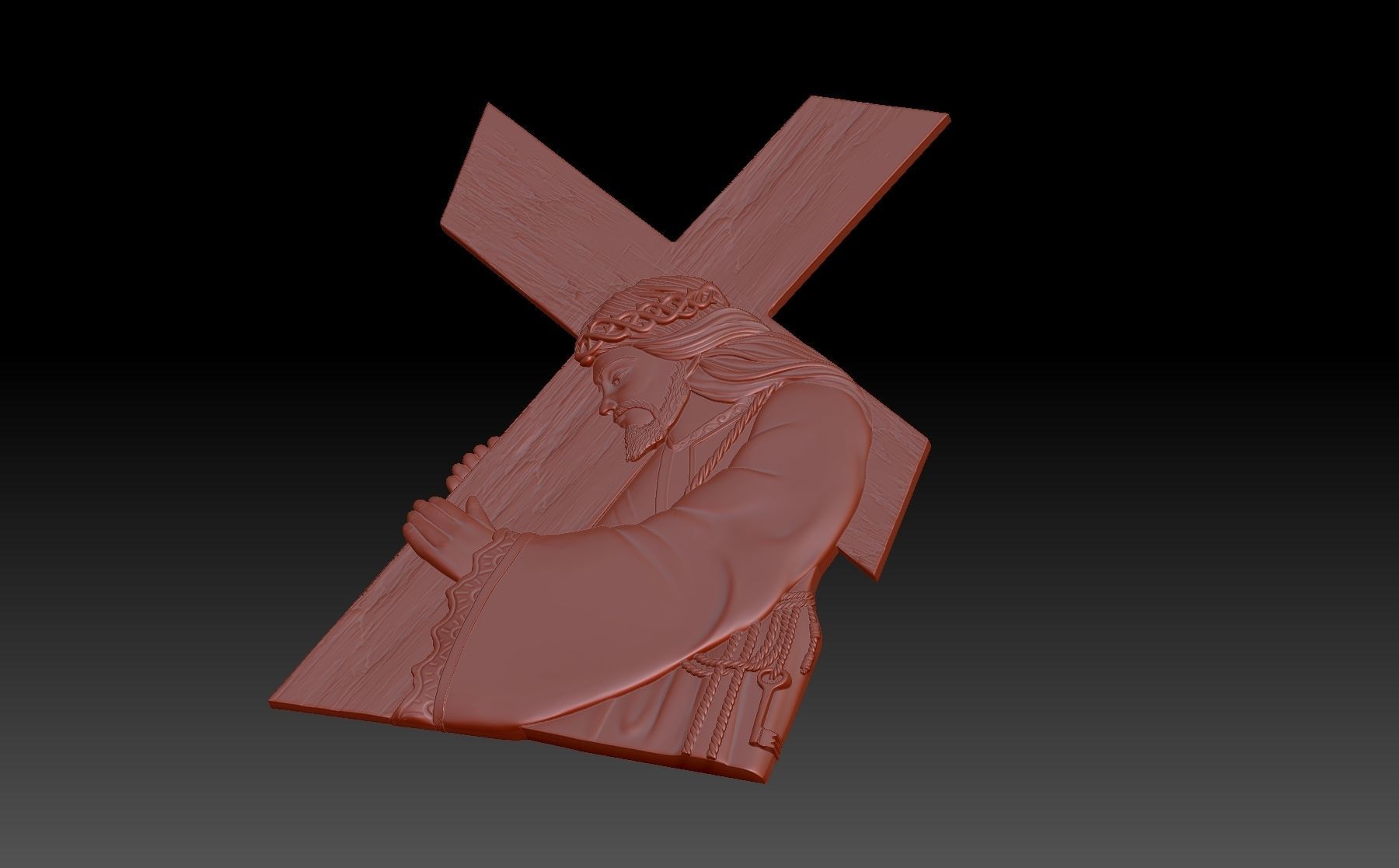 Carrying the cross 3D print model_3