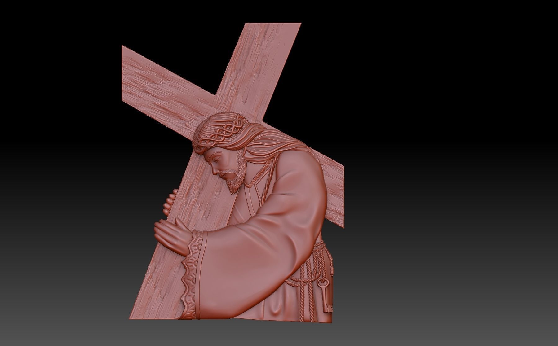Carrying the cross 3D print model_1