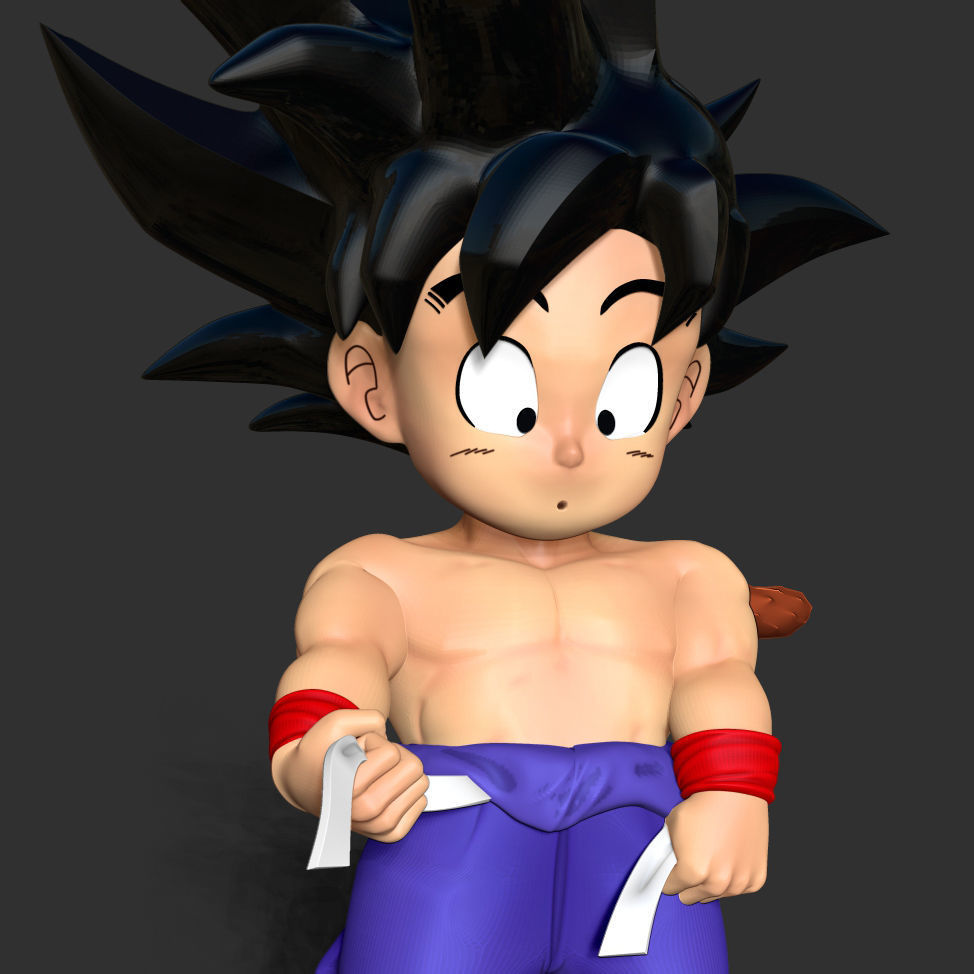 Kid Goku - Ready for fishing 3D print model_5