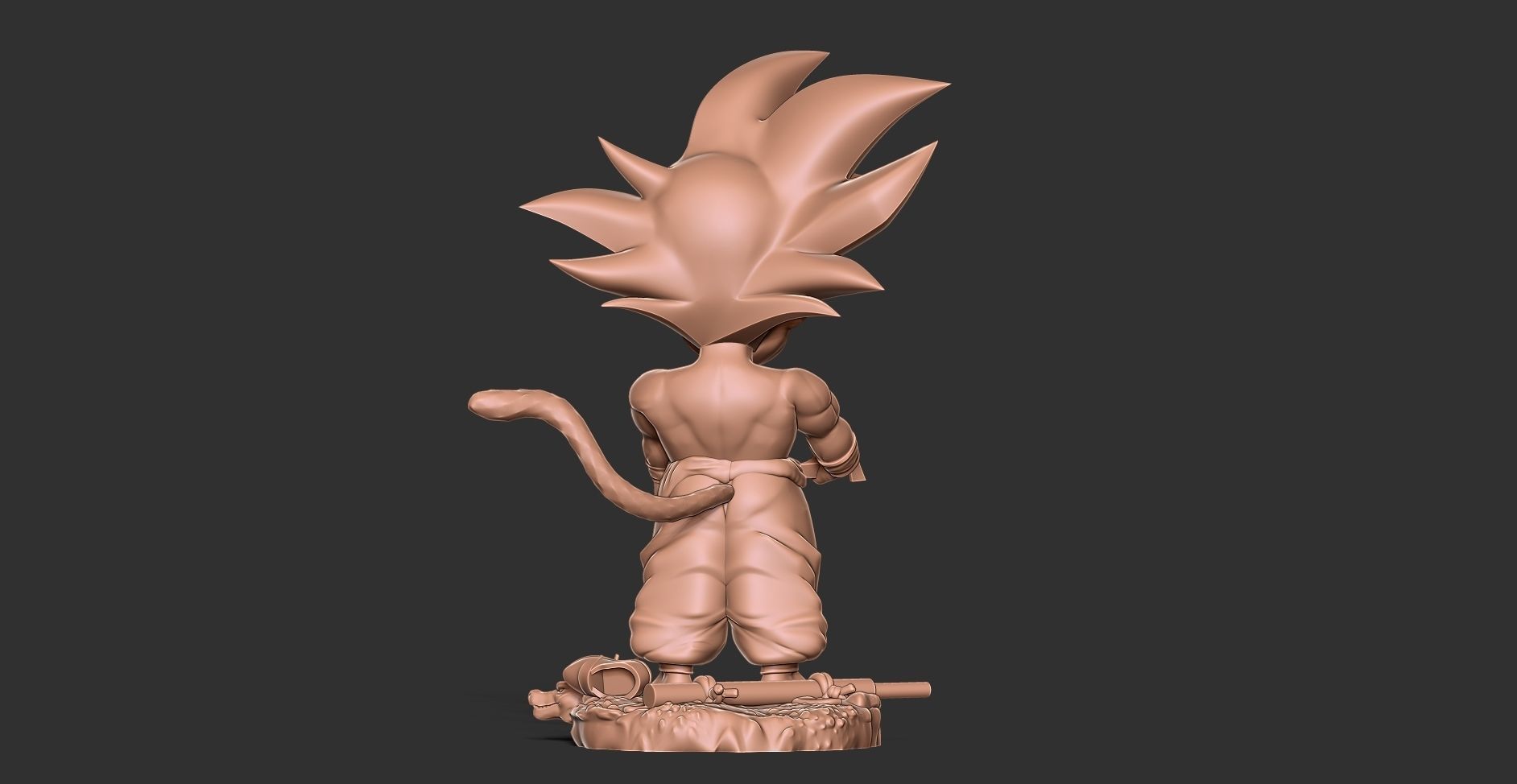 Kid Goku - Ready for fishing 3D print model_9