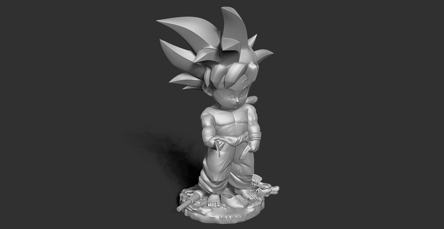 Kid Goku - Ready for fishing 3D print model_18