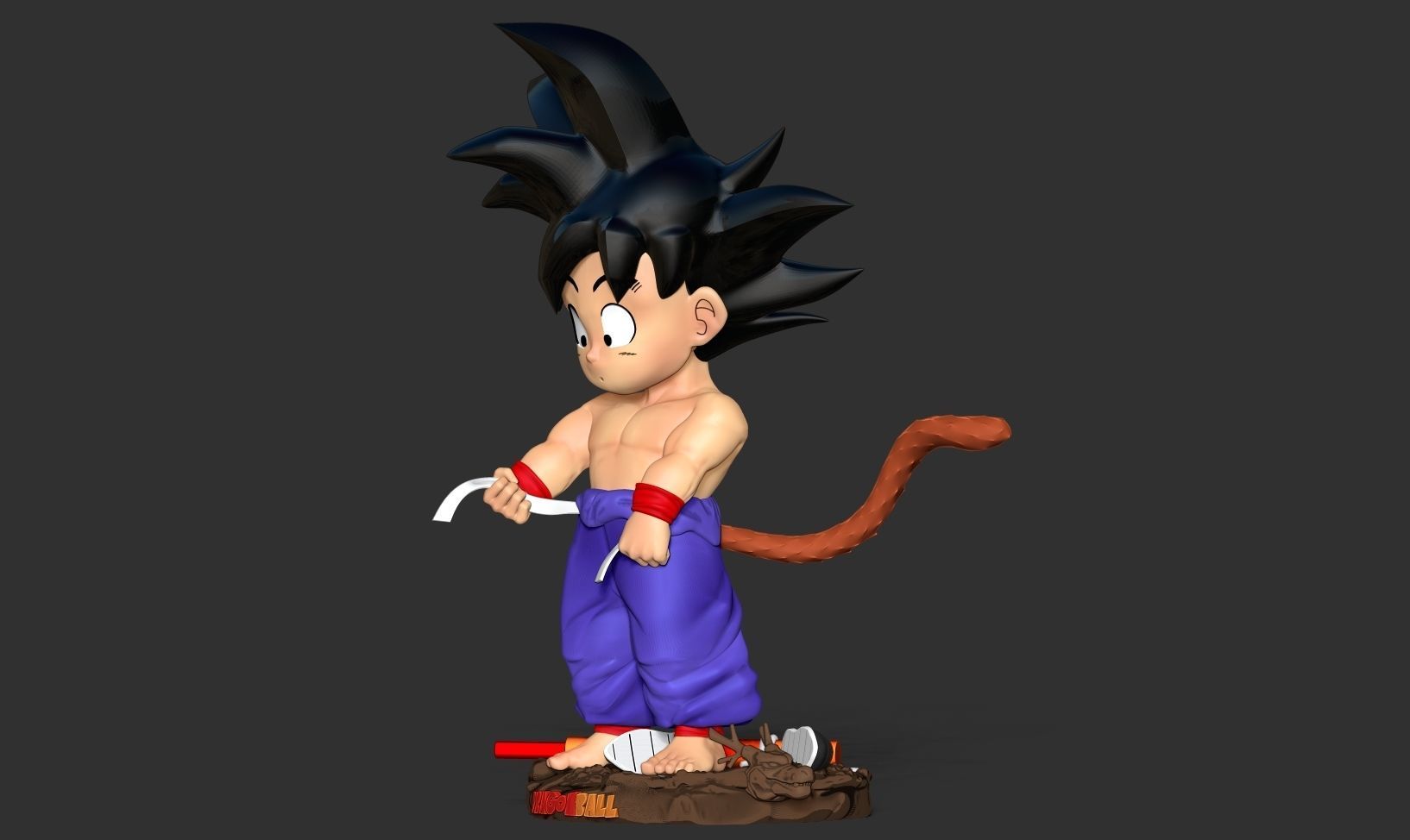 Kid Goku - Ready for fishing 3D print model_13