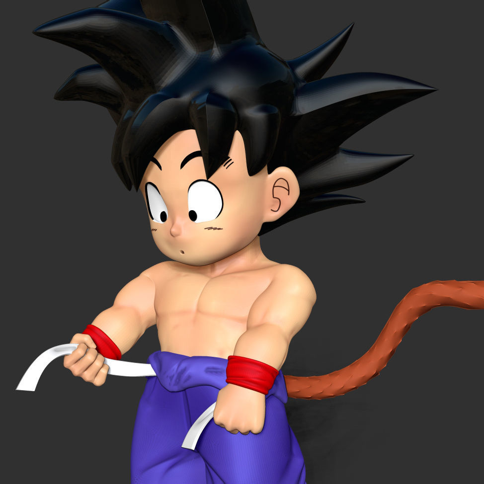 Kid Goku - Ready for fishing 3D print model_6