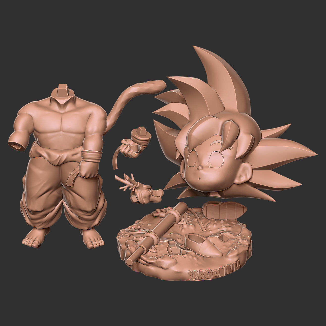 Kid Goku - Ready for fishing 3D print model_10