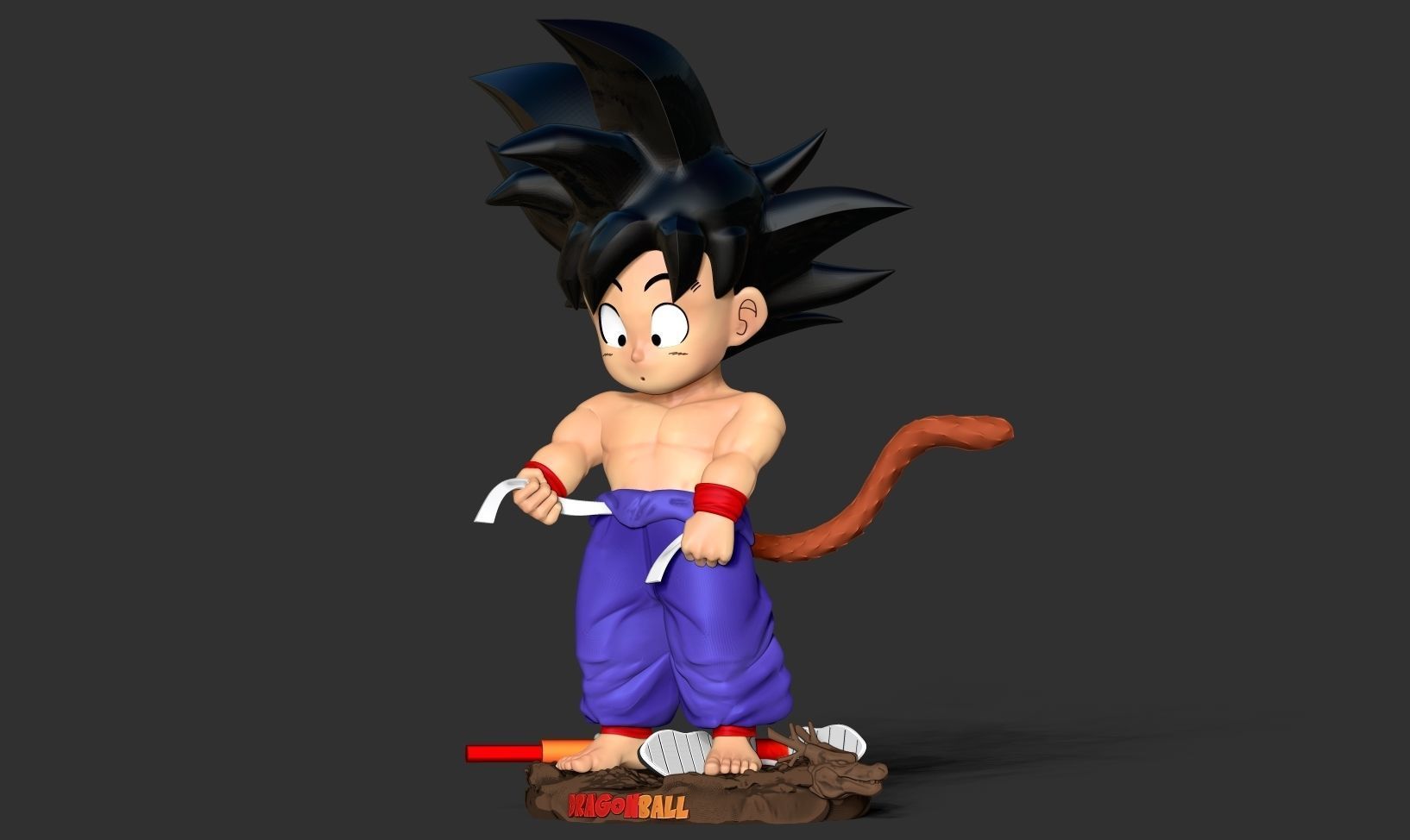 Kid Goku - Ready for fishing 3D print model_11