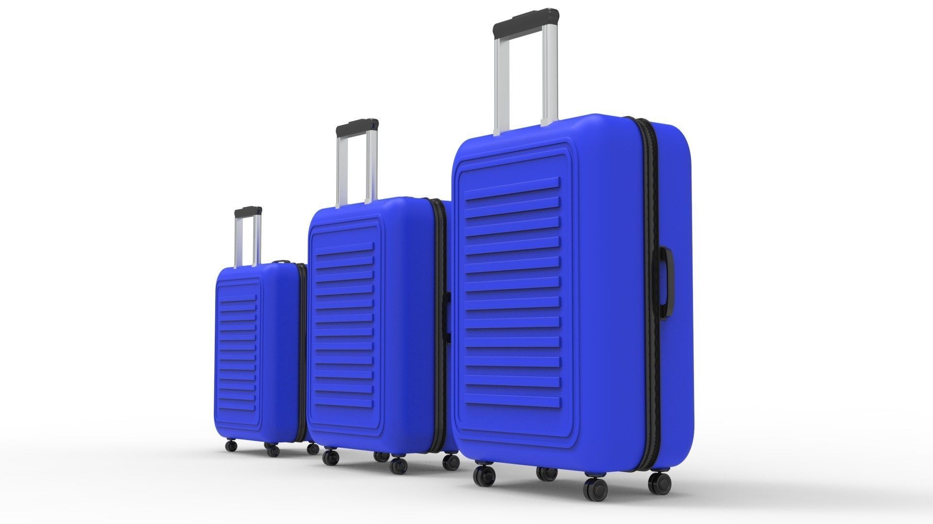 SUITCASE-BLUE three suitcases on wheels 3D model_55