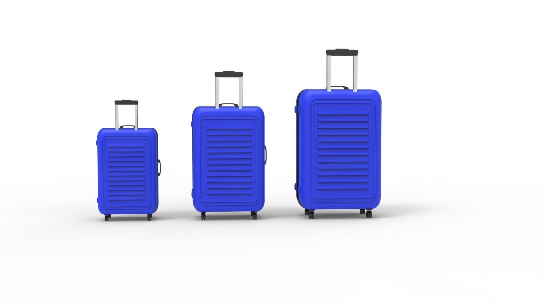 SUITCASE-BLUE three suitcases on wheels 3D model_53