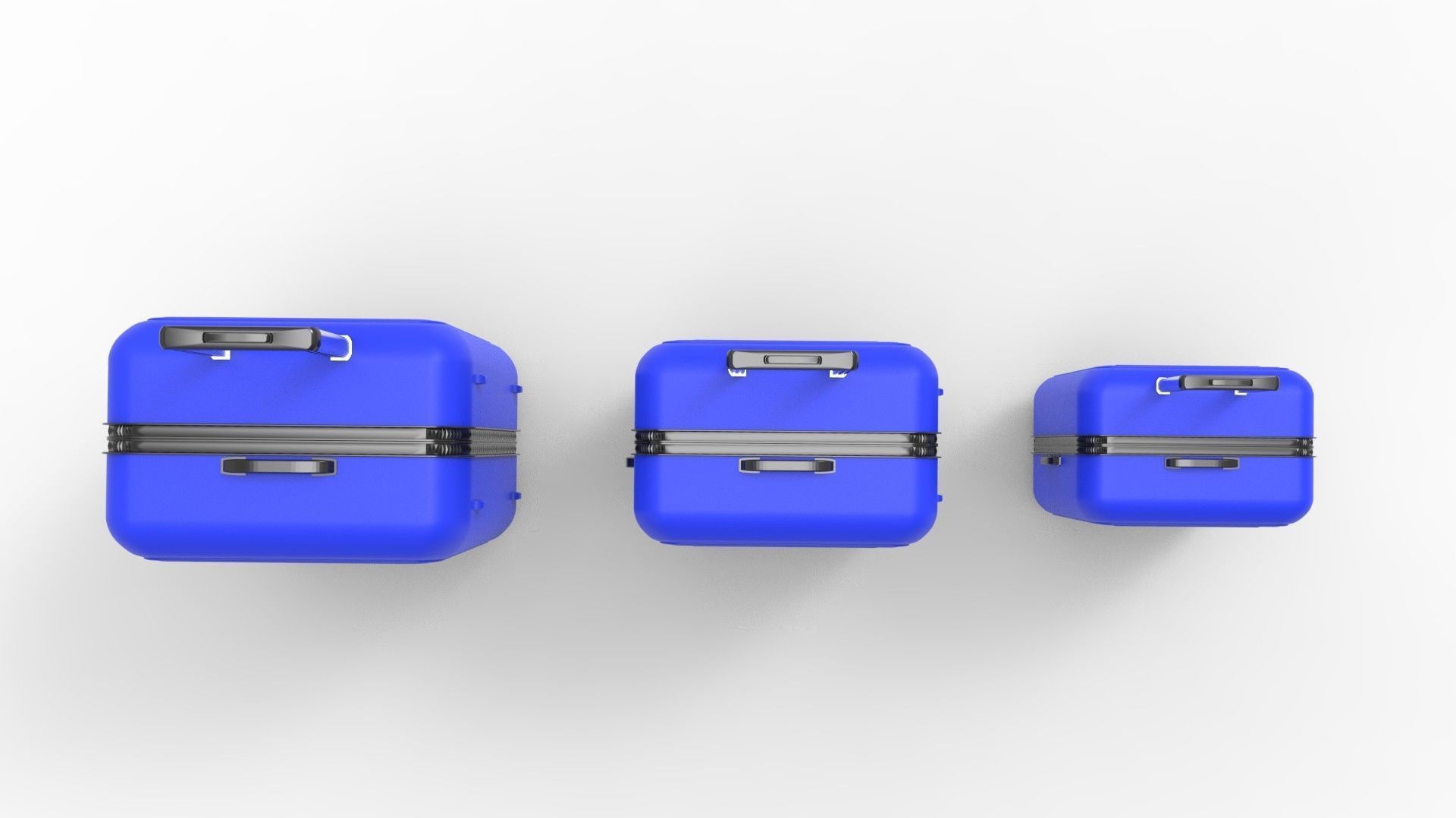 SUITCASE-BLUE three suitcases on wheels 3D model_7