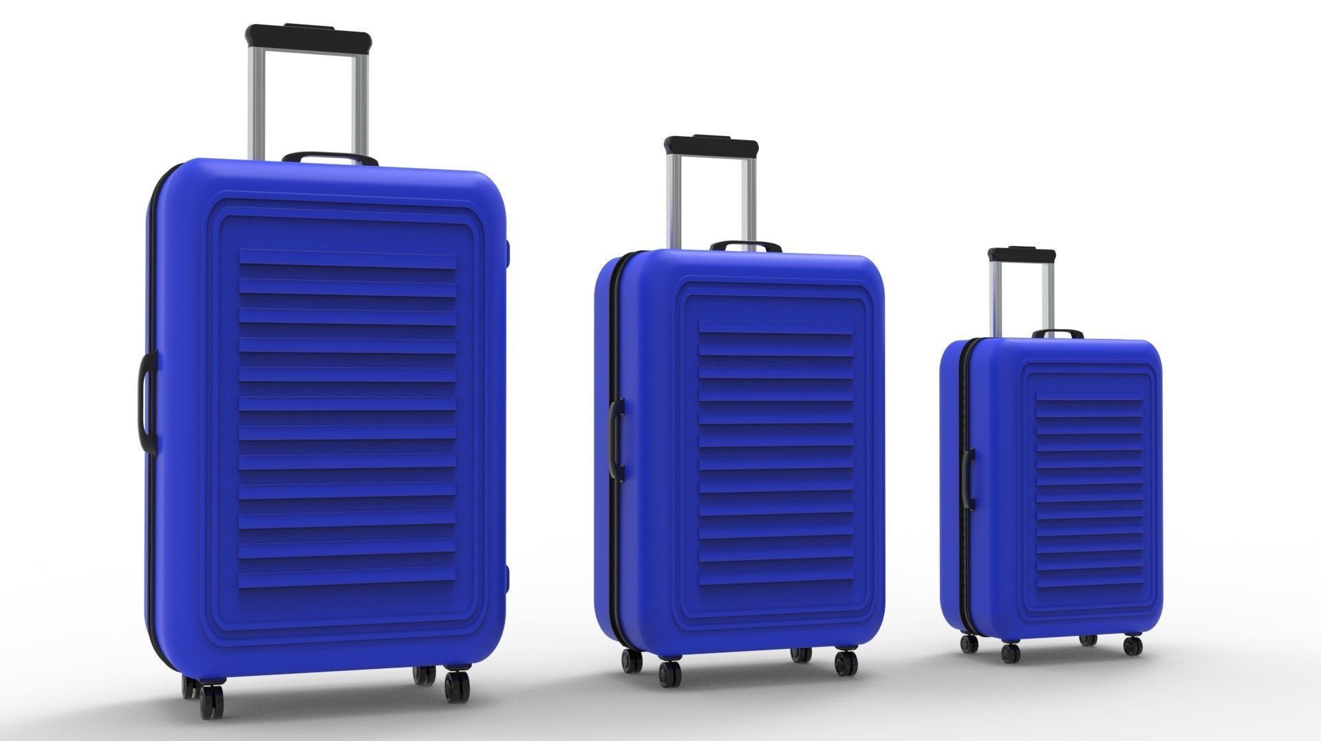 SUITCASE-BLUE three suitcases on wheels 3D model_33
