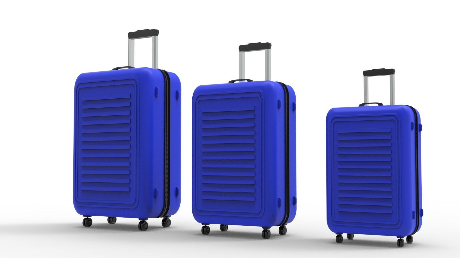 SUITCASE-BLUE three suitcases on wheels 3D model_39