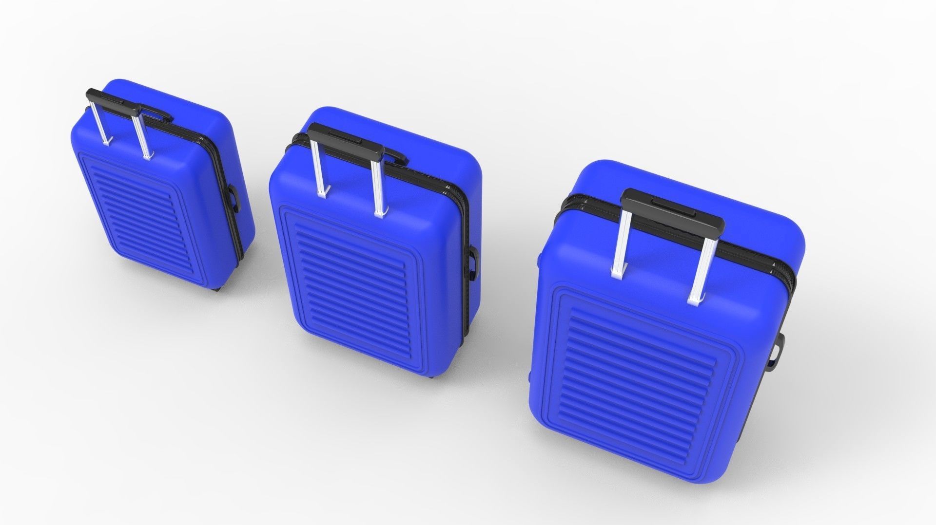 SUITCASE-BLUE three suitcases on wheels 3D model_54