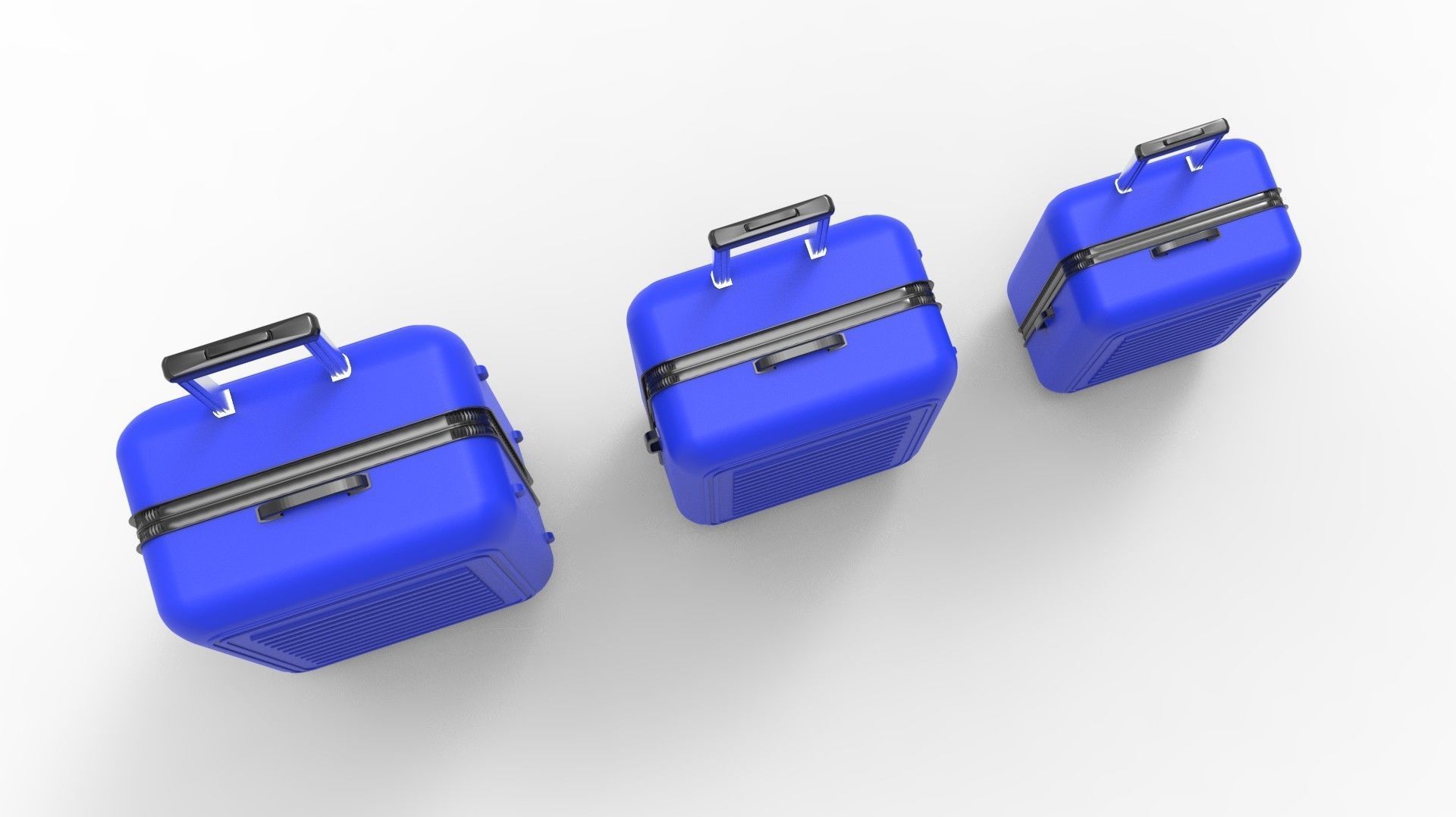 SUITCASE-BLUE three suitcases on wheels 3D model_6