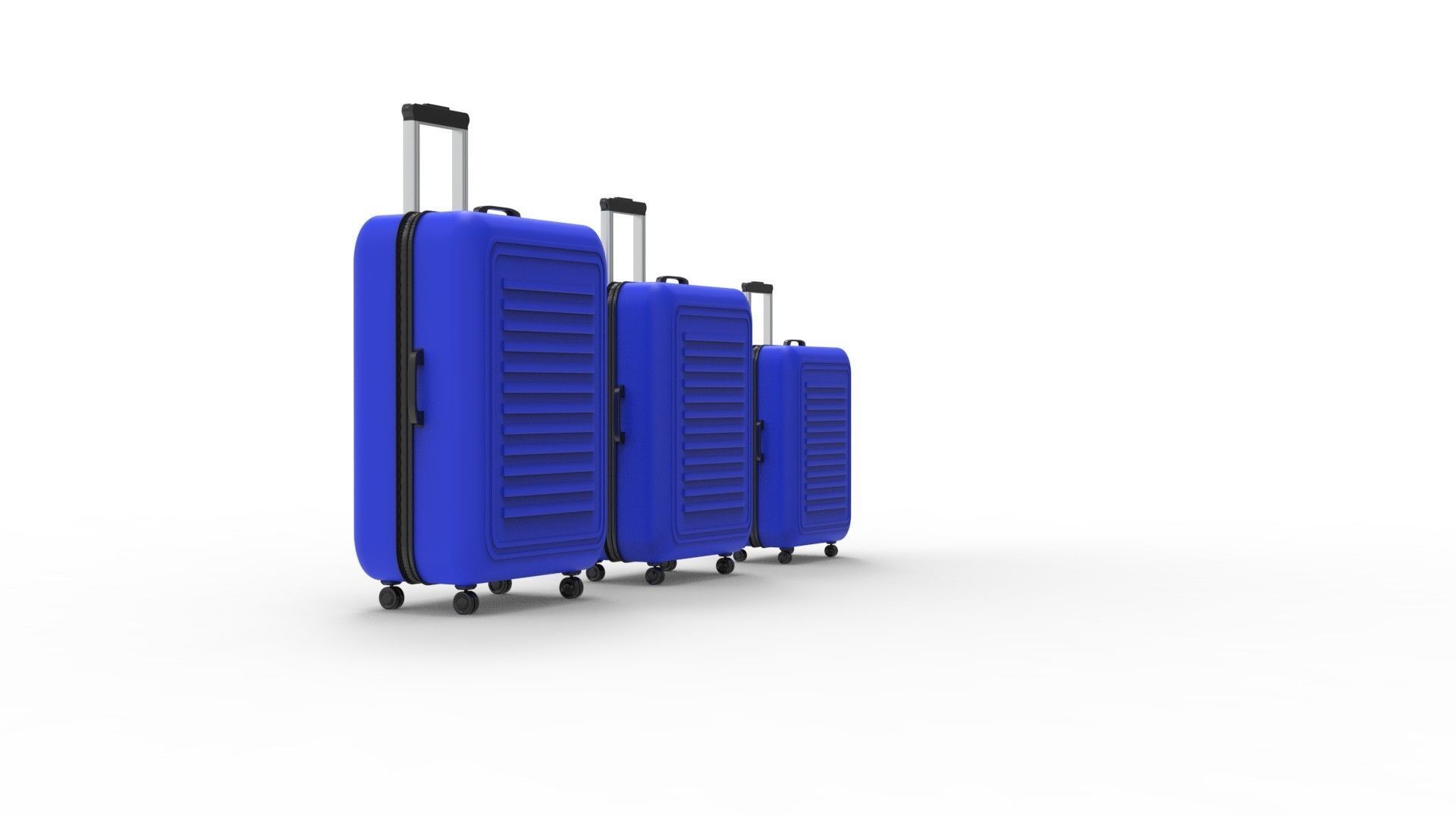 SUITCASE-BLUE three suitcases on wheels 3D model_19