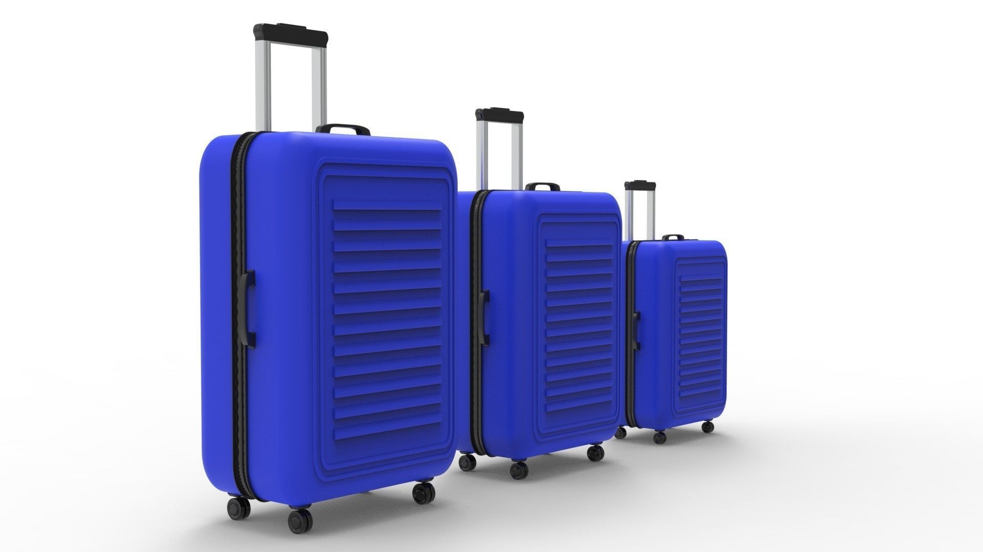 SUITCASE-BLUE three suitcases on wheels 3D model_35