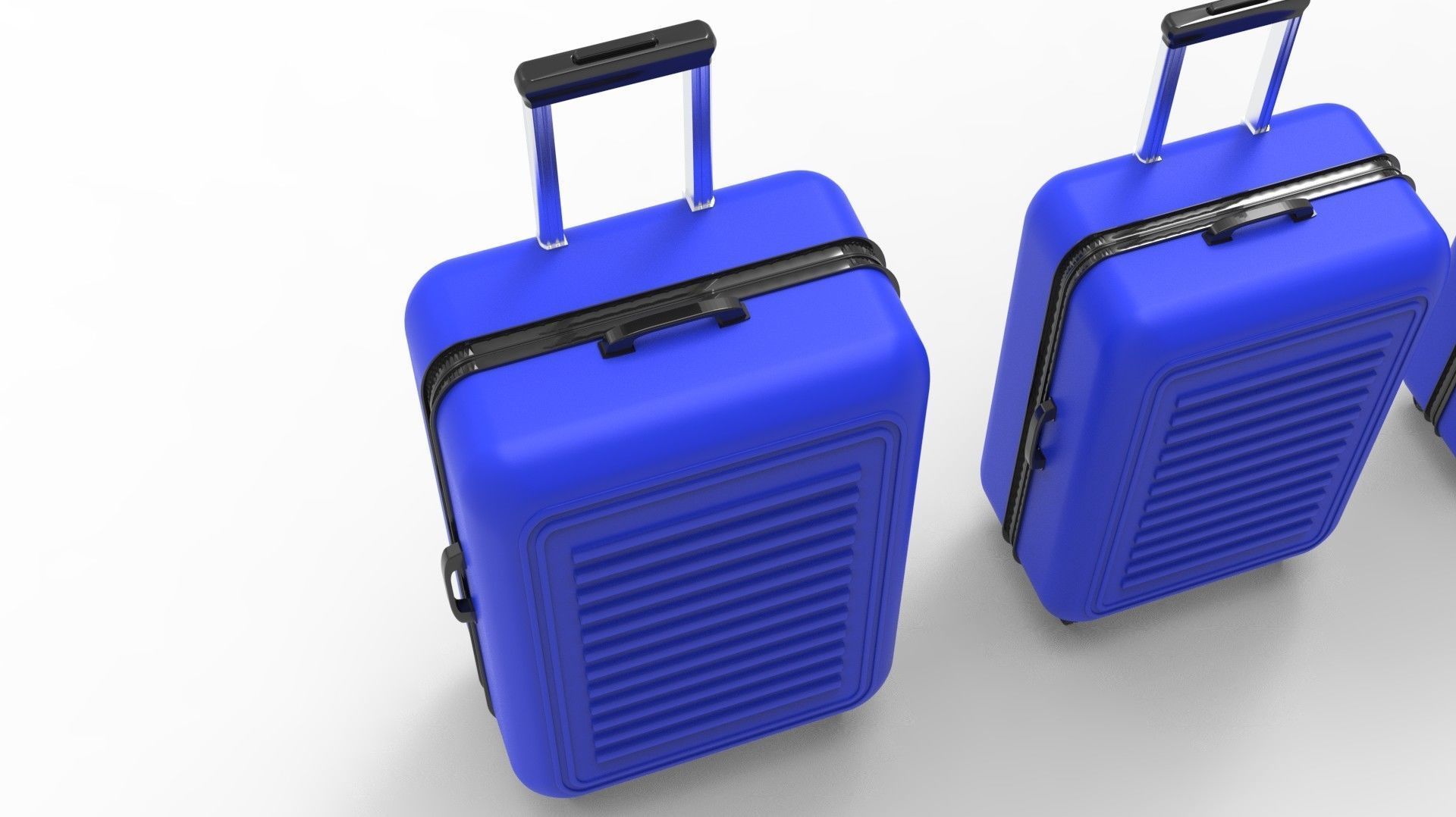 SUITCASE-BLUE three suitcases on wheels 3D model_10