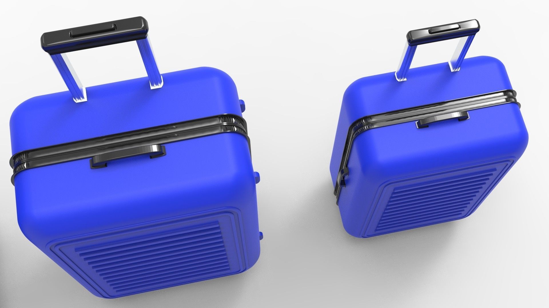 SUITCASE-BLUE three suitcases on wheels 3D model_11